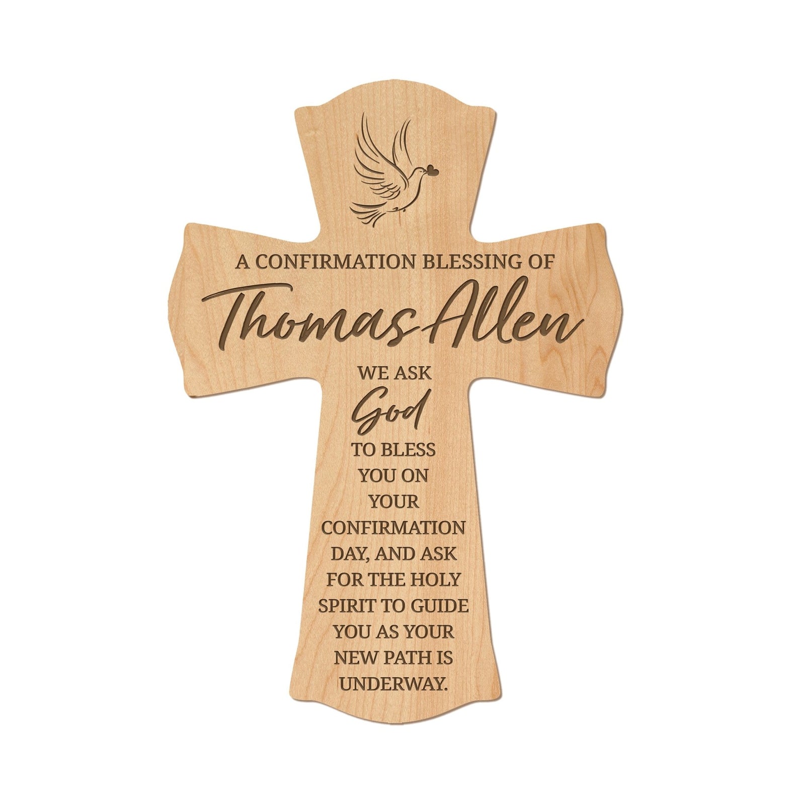 Custom Confirmation Wall Cross - A Confirmation Blessing (DOVE) - LifeSong Milestones