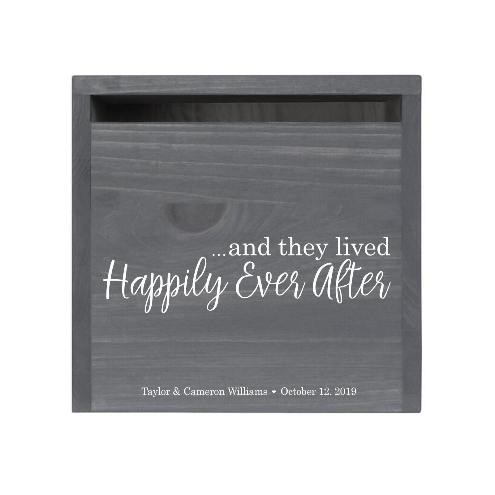 Custom Digitally Printed Front Slot Card Box - And They Lived Happily Ever After - LifeSong Milestones