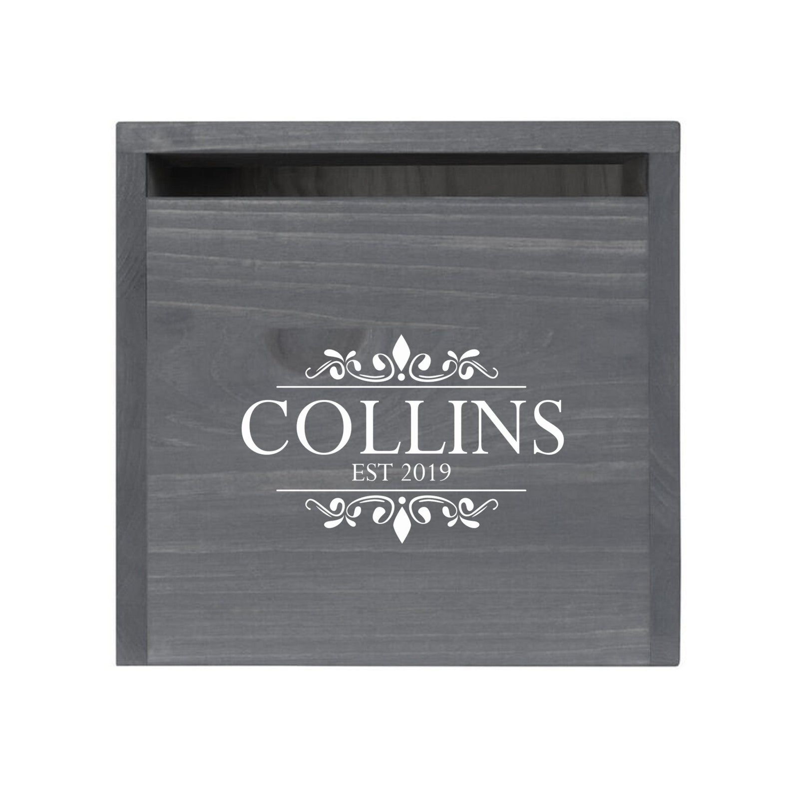 Custom Digitally Printed Front Slot Card Box - Last Name Est - LifeSong Milestones