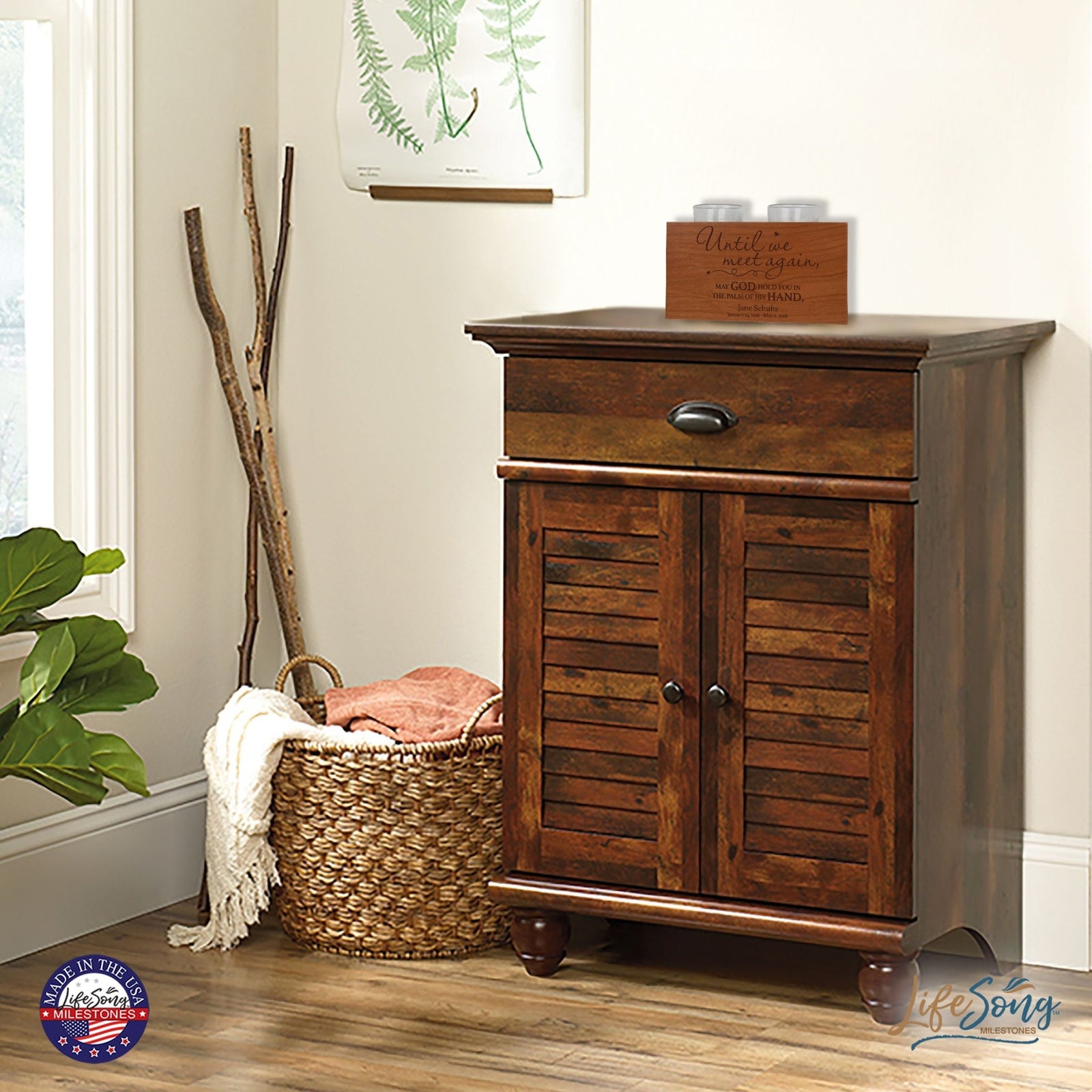 Custom Double Votive Candle Holder - Until We Meet Again - LifeSong Milestones