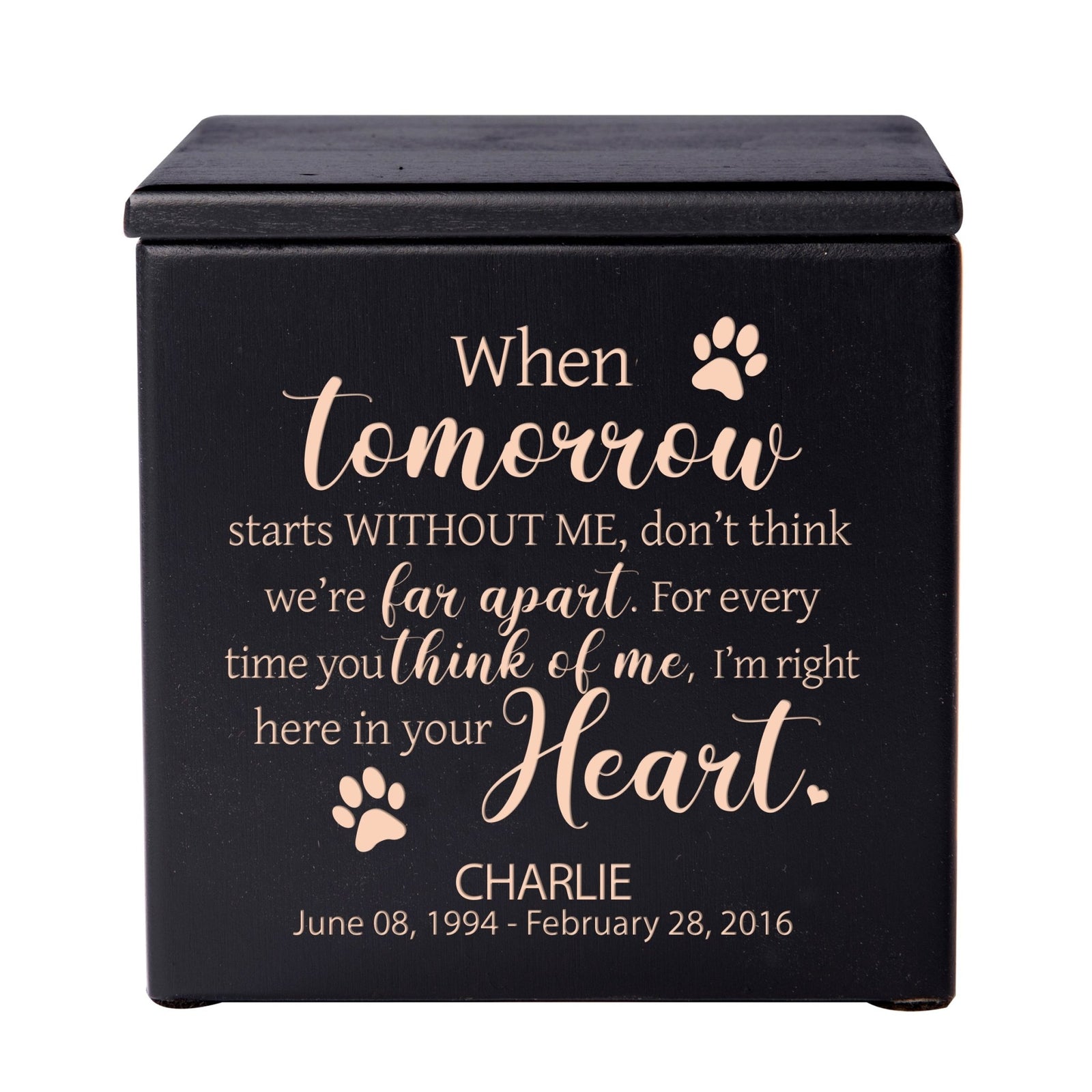 Custom Funeral Small Wooden Pet Urn Box For Cherished Memories