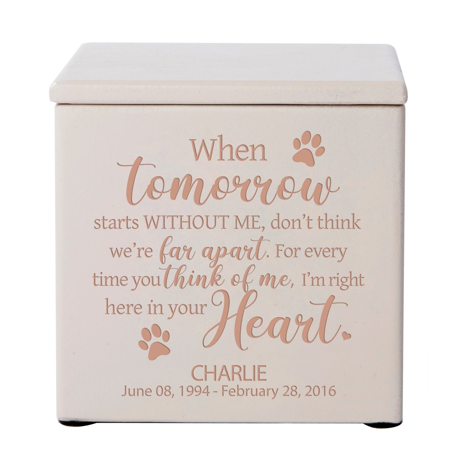 Custom Engraved Funeral Wooden Pet Urns for Dog