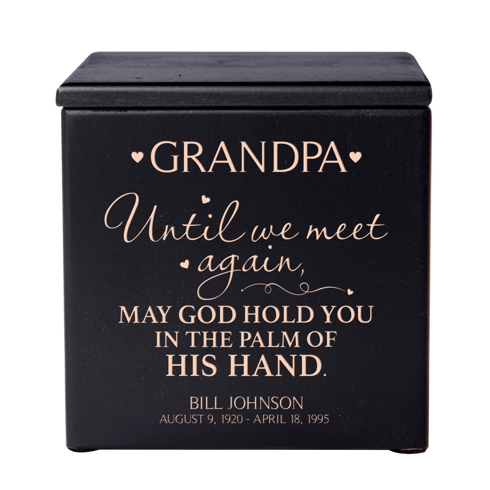 Personalized Memorial Wooden Keepsake Urn for Grandpa