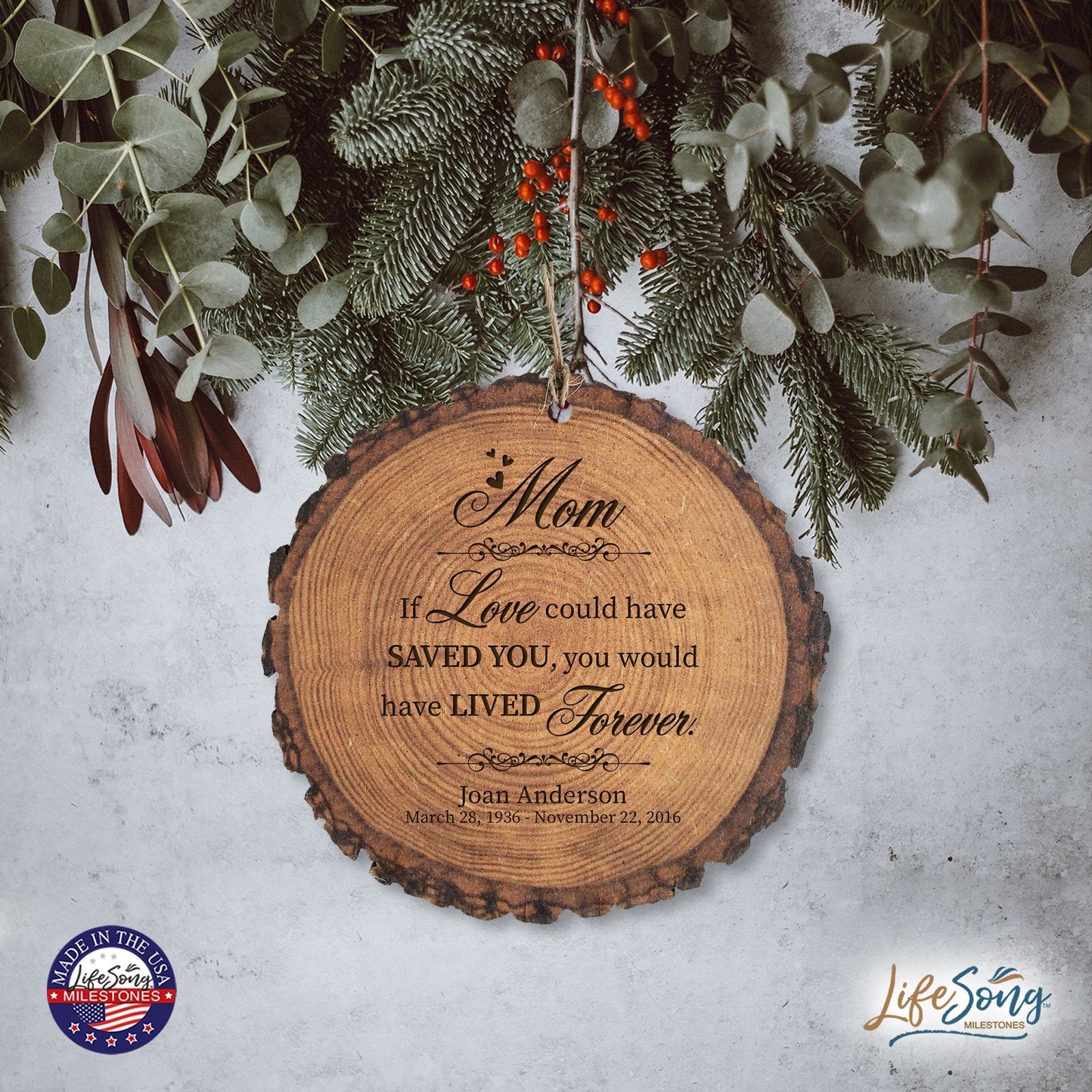 Custom Engraved Memorial Barky Ornament 3.75in If Love Could For The Loss Of Loved One - LifeSong Milestones