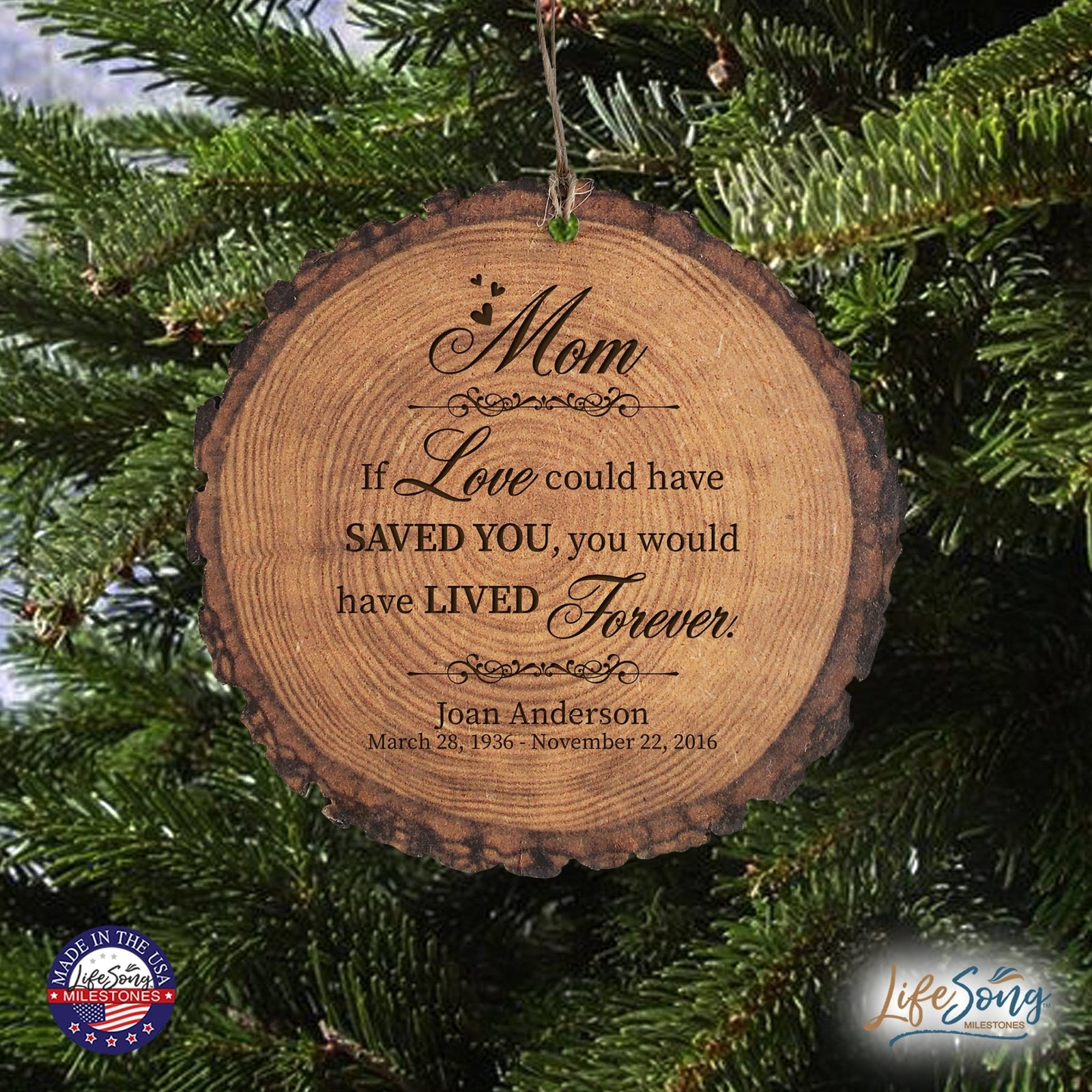 Custom Engraved Memorial Barky Ornament 3.75in If Love Could For The Loss Of Loved One - LifeSong Milestones