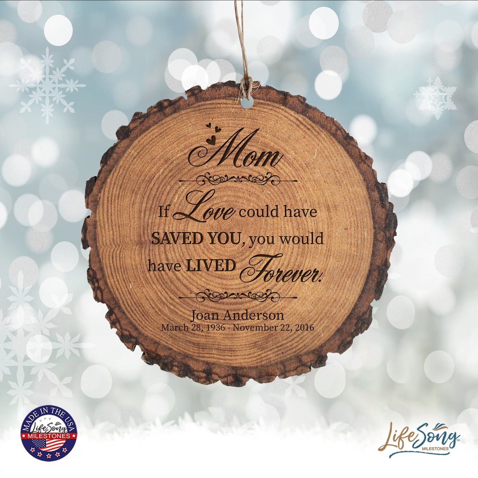 Custom Engraved Memorial Barky Ornament 3.75in If Love Could For The Loss Of Loved One - LifeSong Milestones