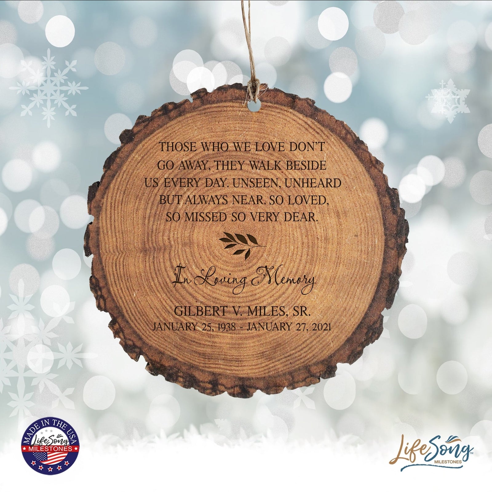 LifeSong Milestones Engraved Hanging Memorial Barky Ornament for Loss of Loved One