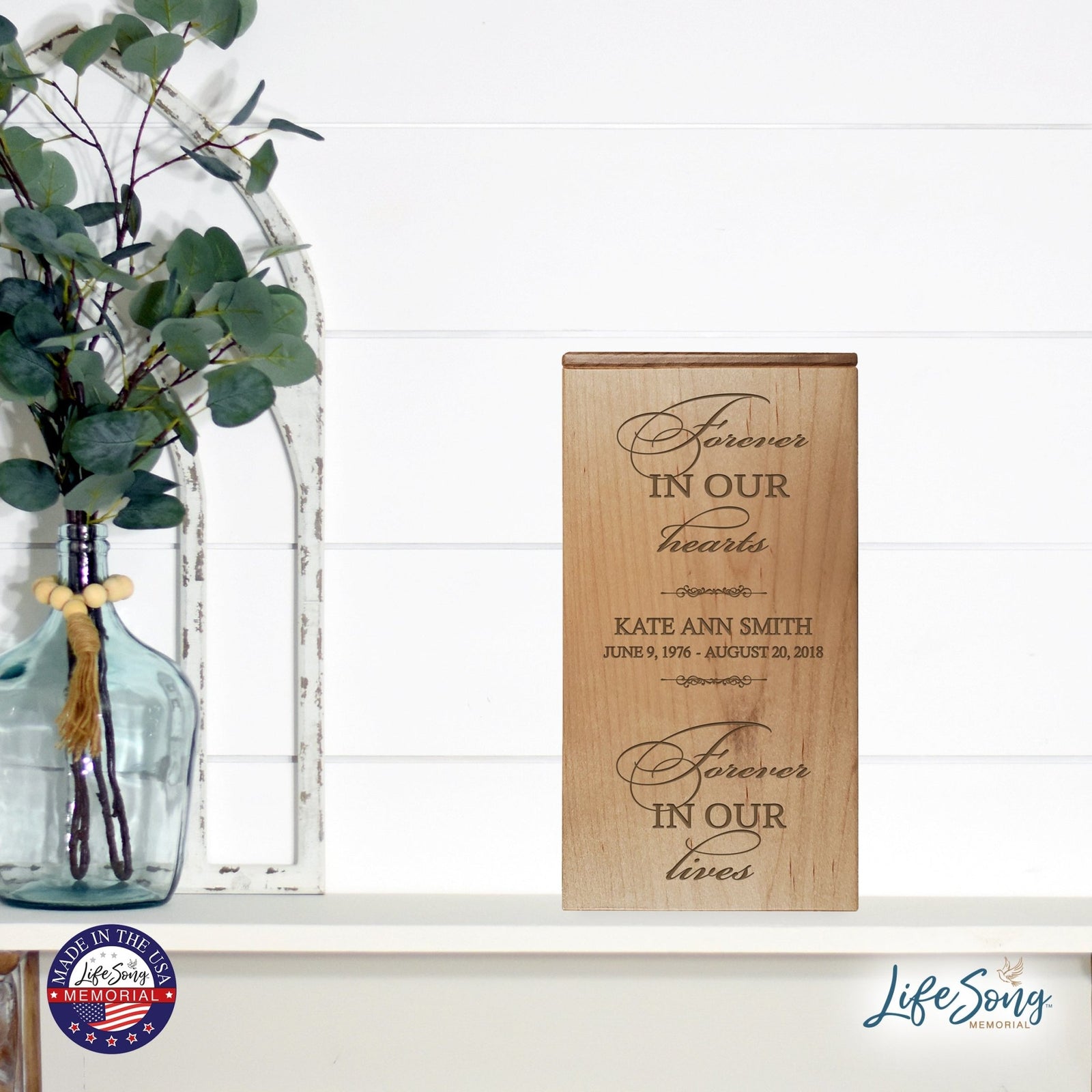 Memorial Handcrafted Wooden Keepsake Urn Box