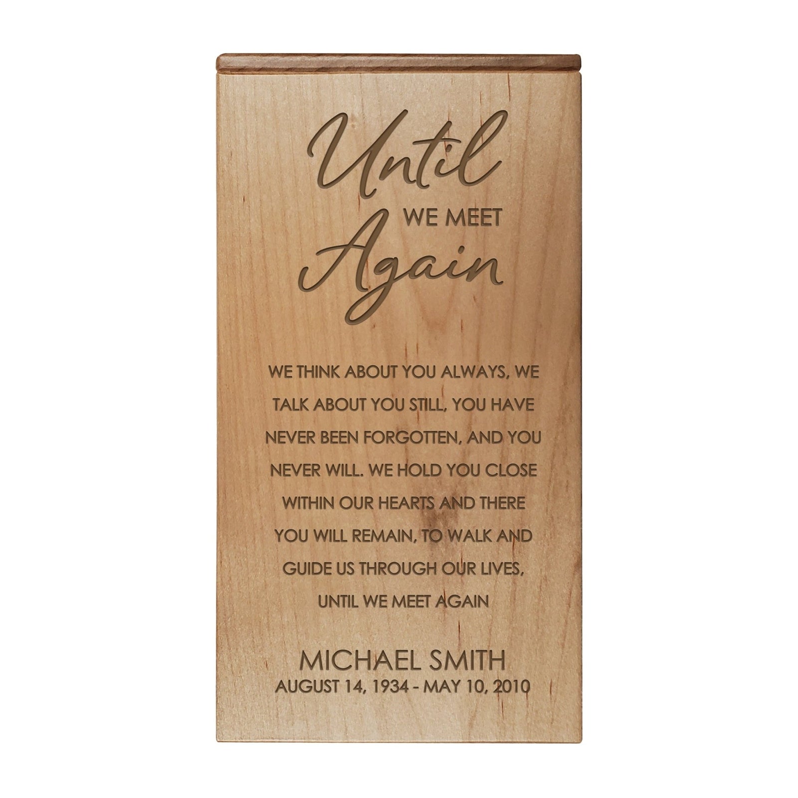 Personalized Wooden Memorial Cremation Urn Box for Human Ashes