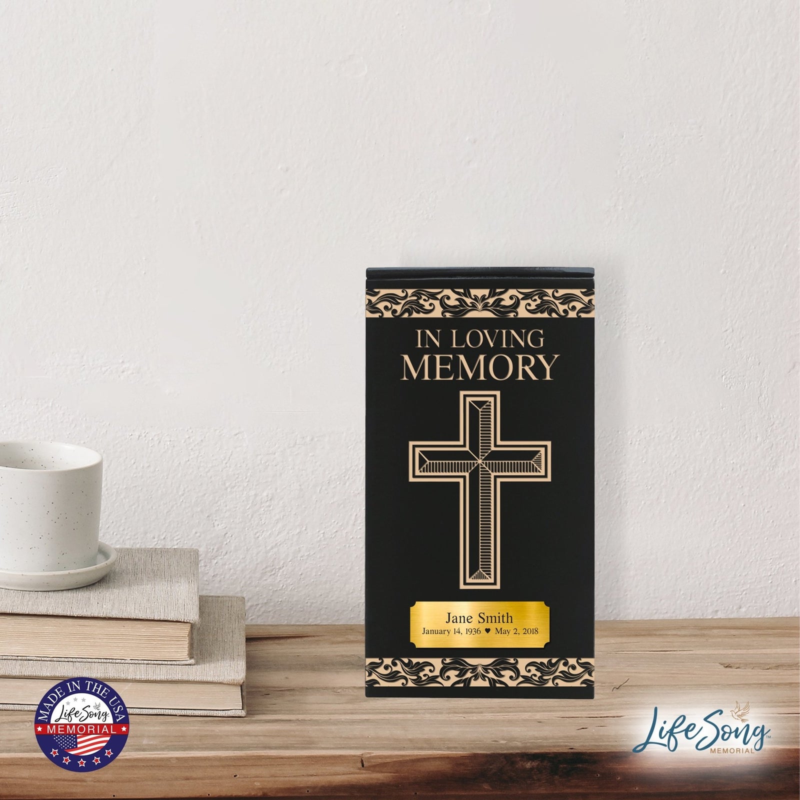 Personalized Memorial Wooden Keepsake Urn for Human Ashes