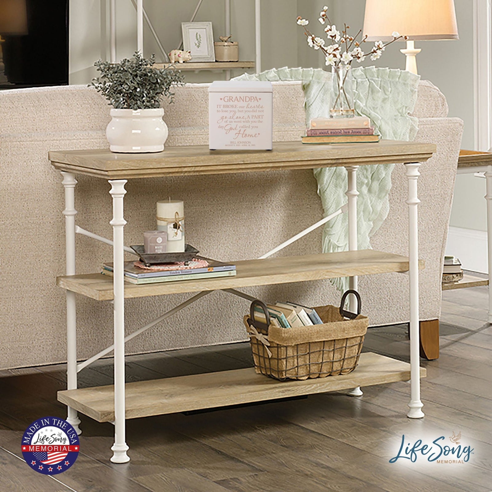 Custom Small Funeral Wooden Cremation Urn Box for Grandpa