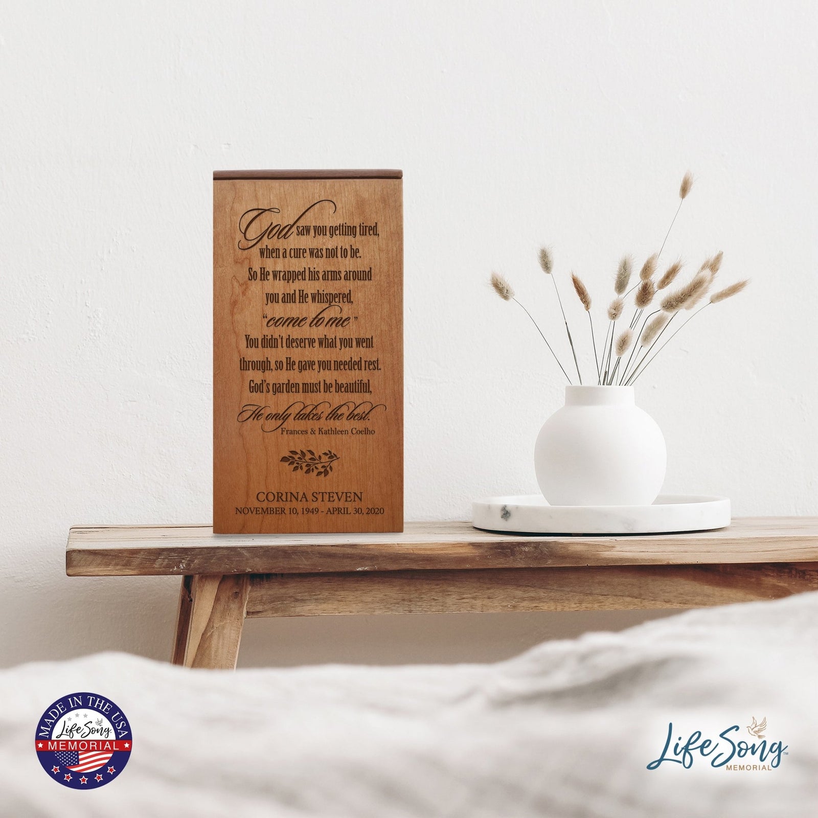 Customizable Wooden Keepsake Urn Box for Lasting Tributes