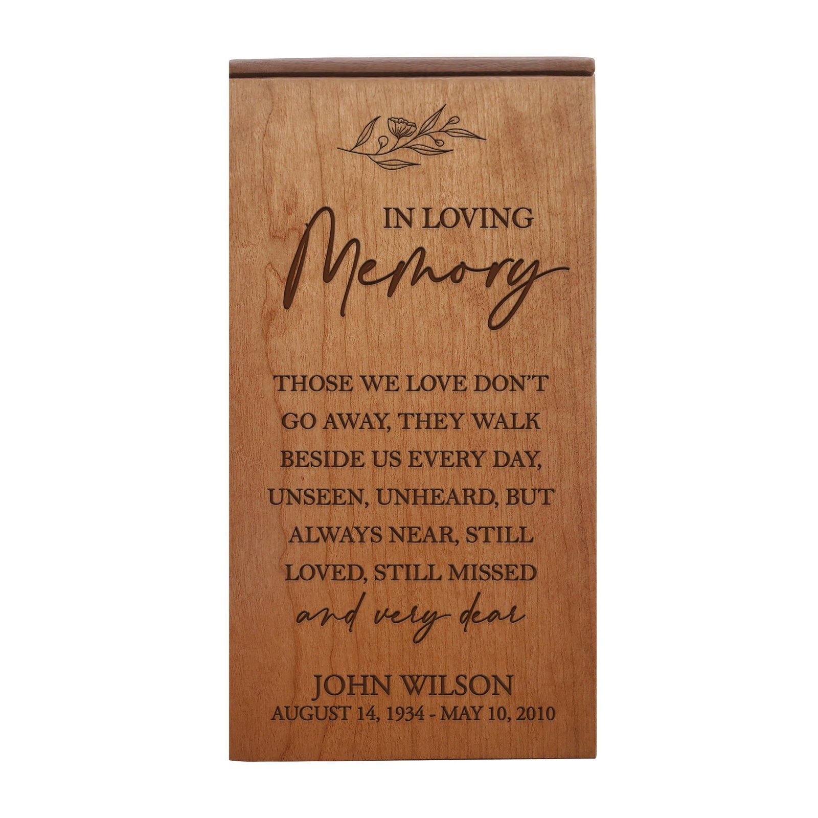 Funeral Wooden Keepsake Urn Box for Funeral Service