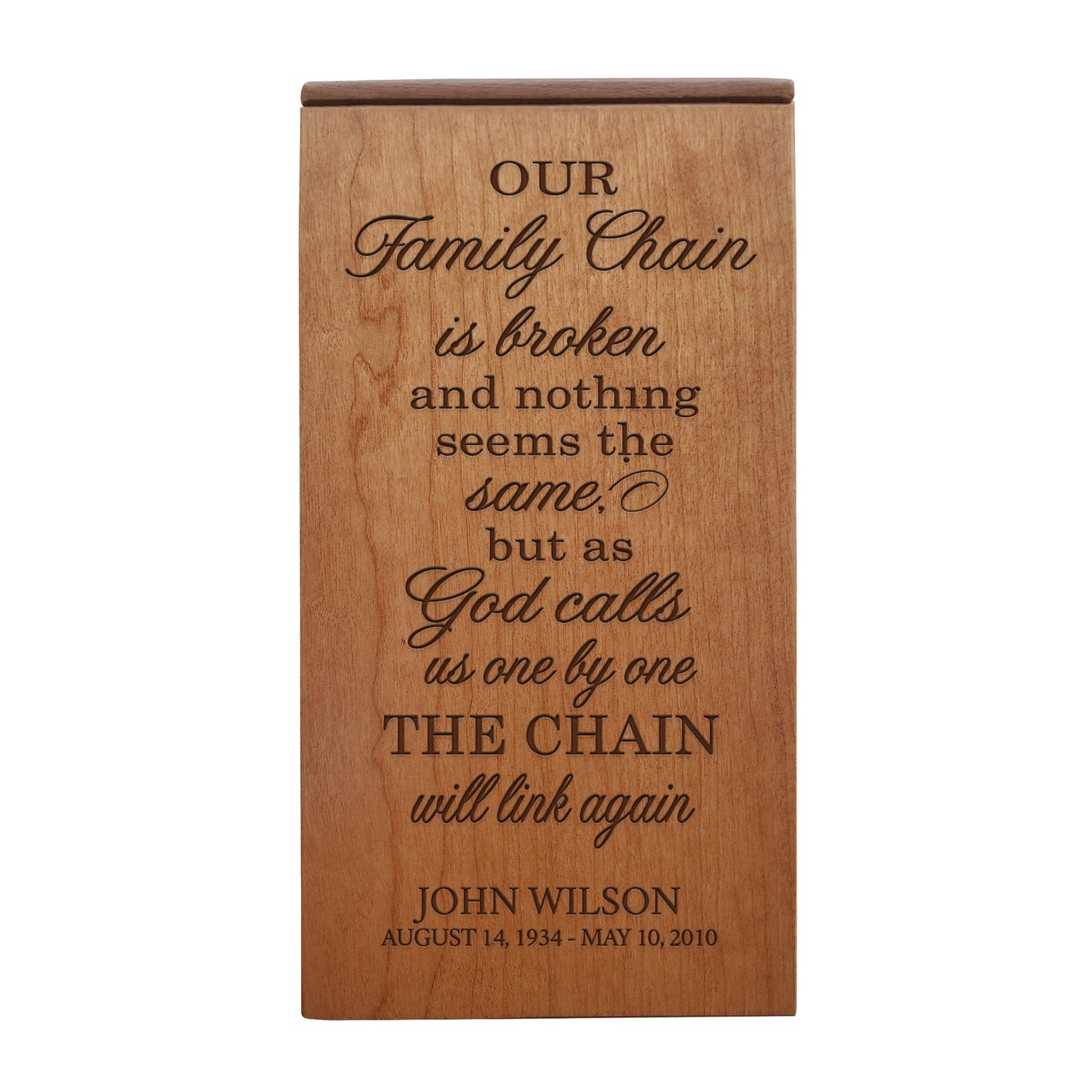 Memorial Engraved Wooden Keepsake Box for Beloved Memories