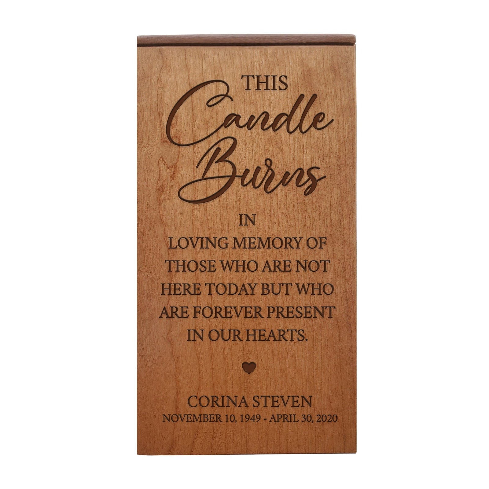 Memorial Engraved Wooden Keepsake Box for Beloved Memories