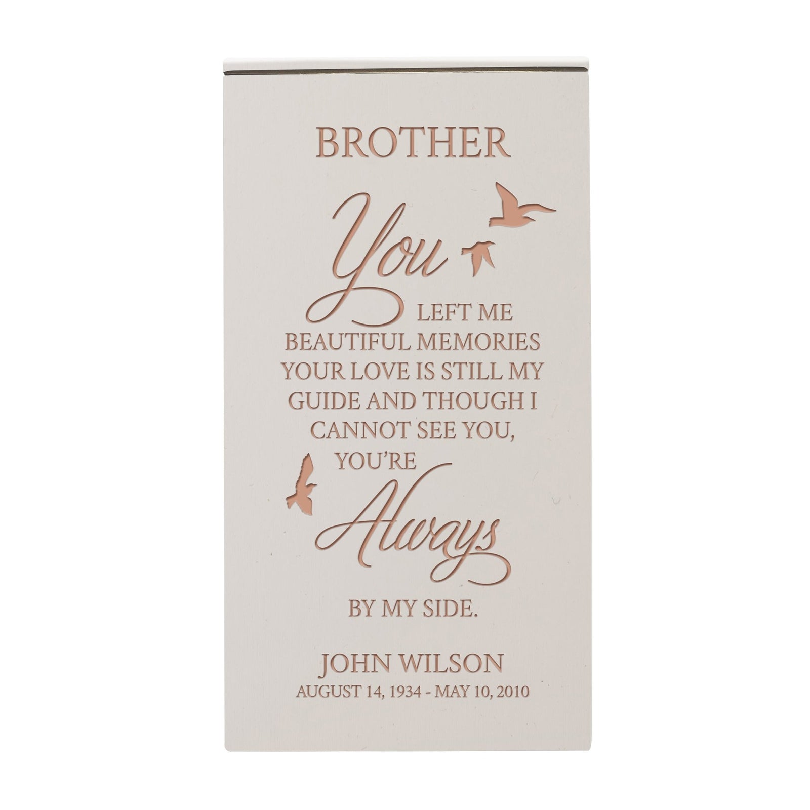 Custom Engraved Wooden Cremation Urn Box for Human Ashes