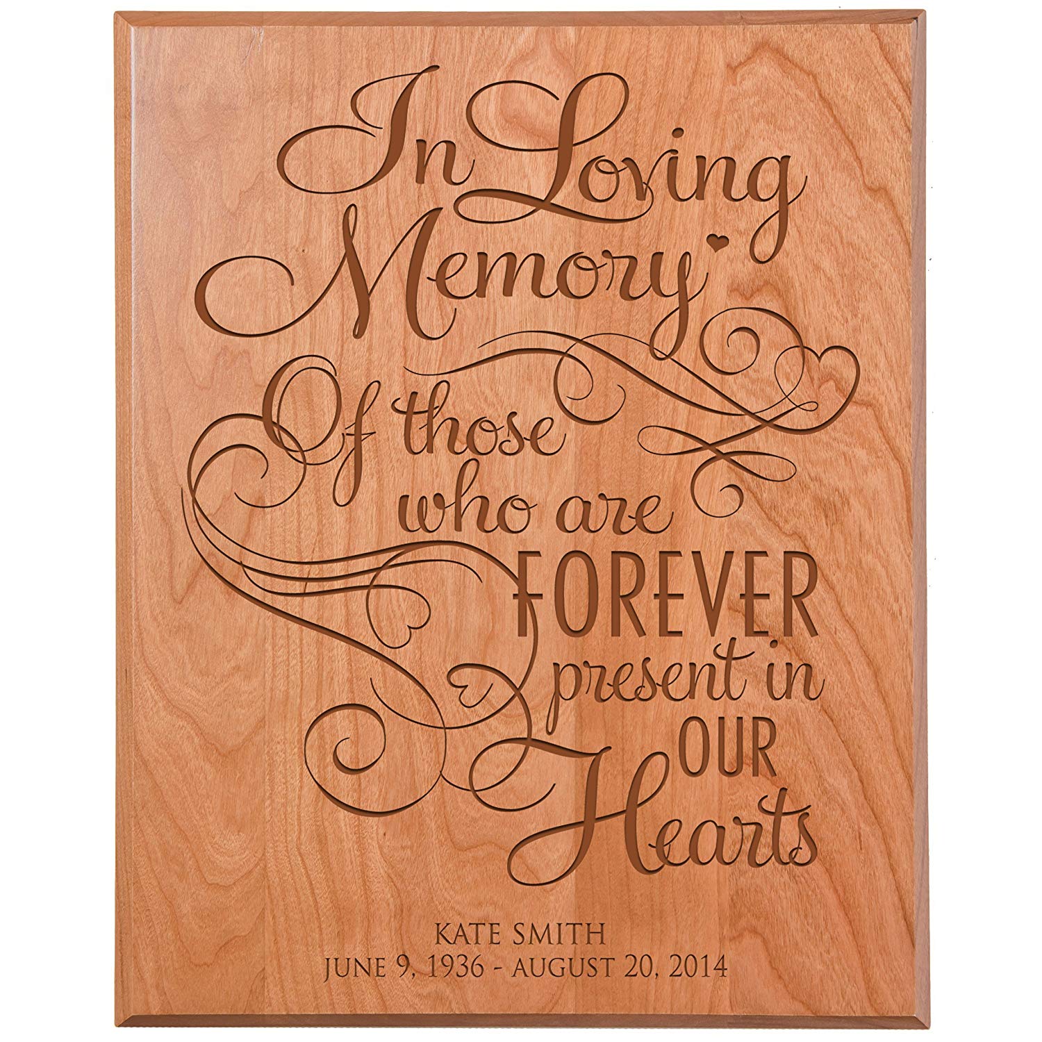 Custom Engraved Memorial Wooden Wall Plaque Forever In Memories 12x15 - LifeSong Milestones