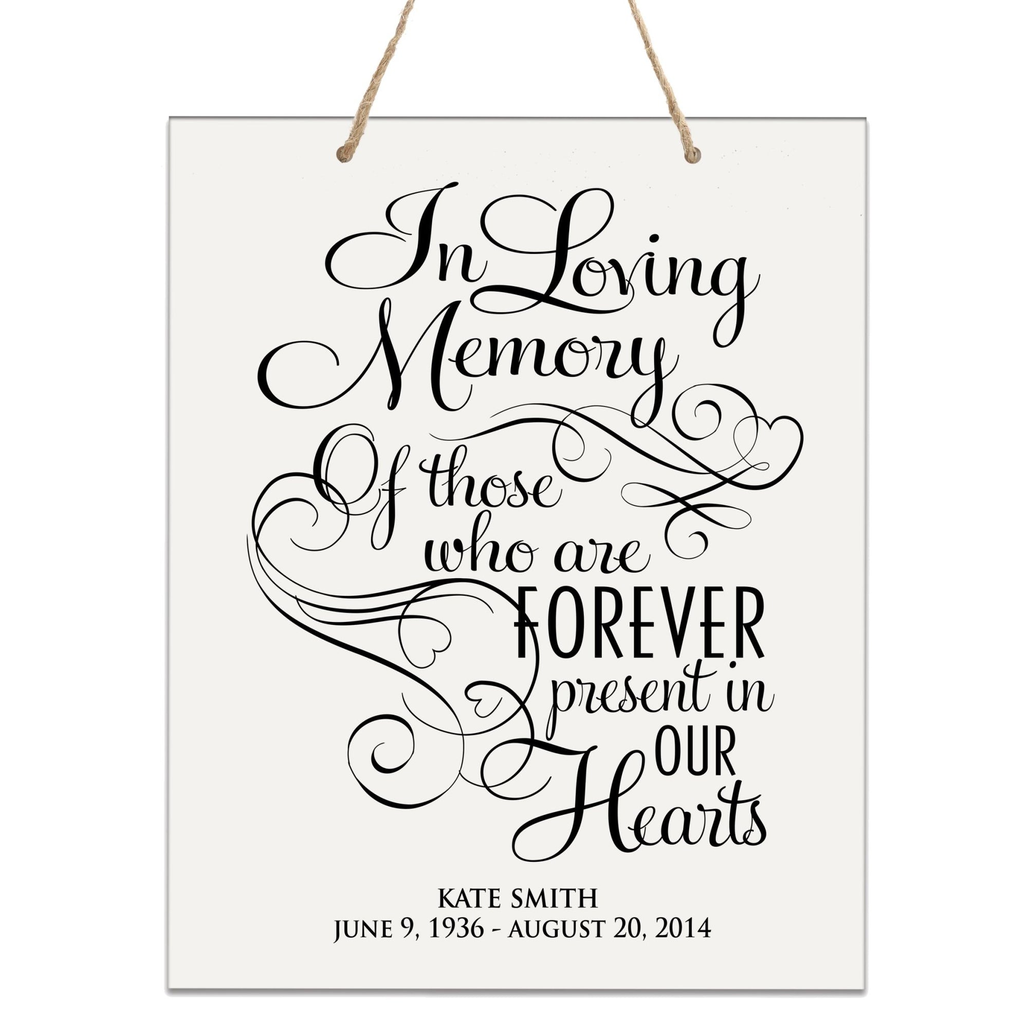 Custom Engraved Memorial Wooden Wall Plaque Forever Present 12x15 - LifeSong Milestones