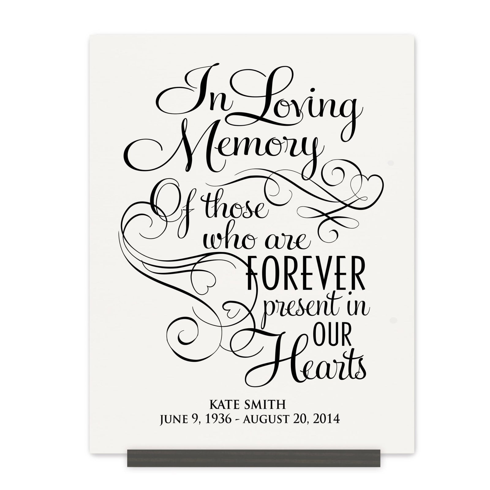 Custom Engraved Memorial Wooden Wall Plaque Forever Present 12x15 - LifeSong Milestones