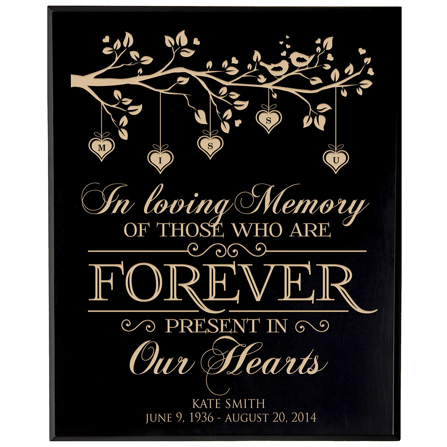 Custom Engraved Memorial Wooden Wall Plaque In Loving Memory 12x15 - LifeSong Milestones