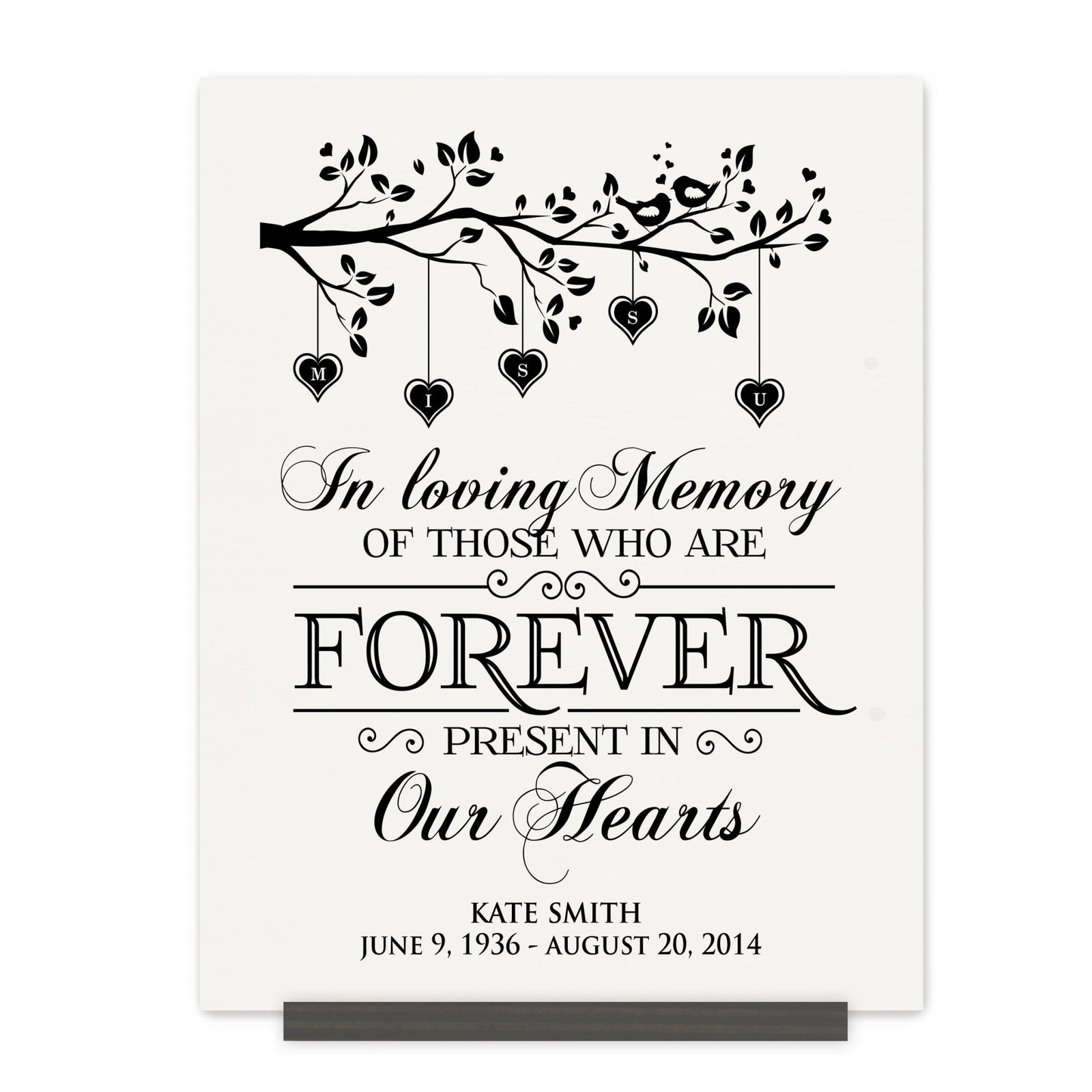 Custom Engraved Memorial Wooden Wall Plaque In Loving Memory 12x15 - LifeSong Milestones