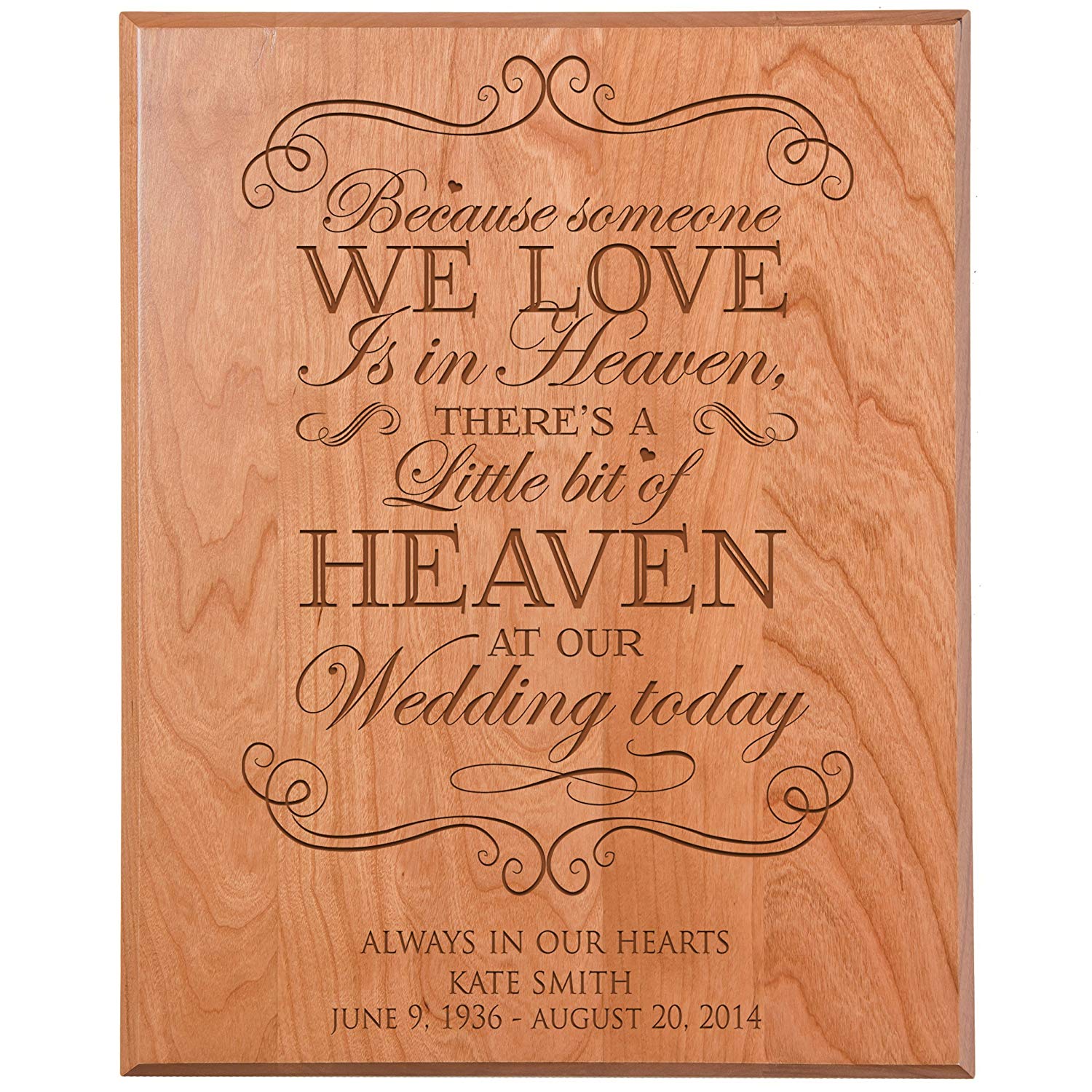 Custom Engraved Memorial Wooden Wall Plaque Little Bit Of Heaven 12x15 - LifeSong Milestones
