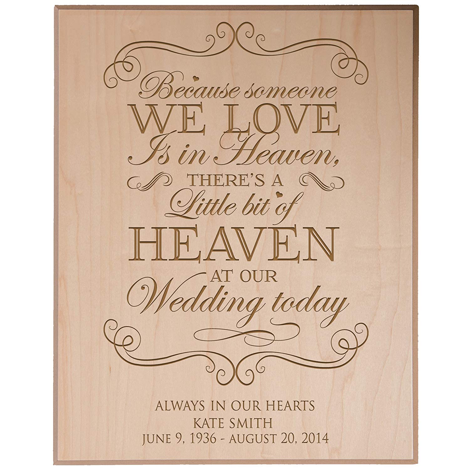 Custom Engraved Memorial Wooden Wall Plaque Little Bit Of Heaven 12x15 - LifeSong Milestones
