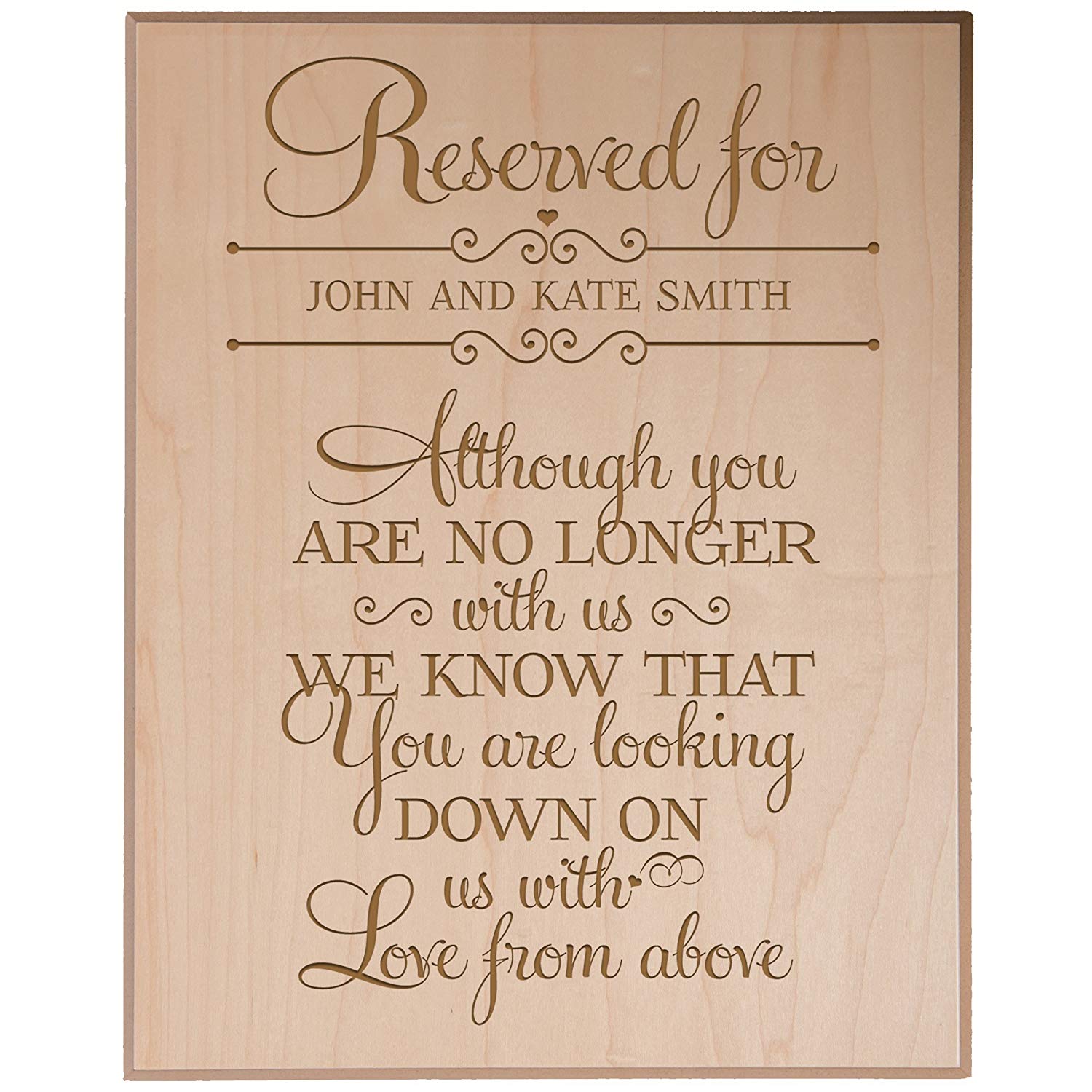 Custom Engraved Memorial Wooden Wall Plaque Looking Down On Us 12x15 - LifeSong Milestones