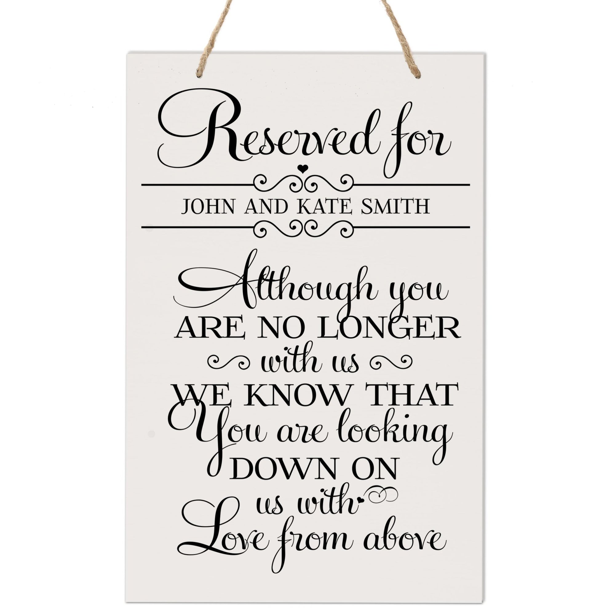 Custom Engraved Memorial Wooden Wall Plaque Reserved For Heaven 8x12 - LifeSong Milestones