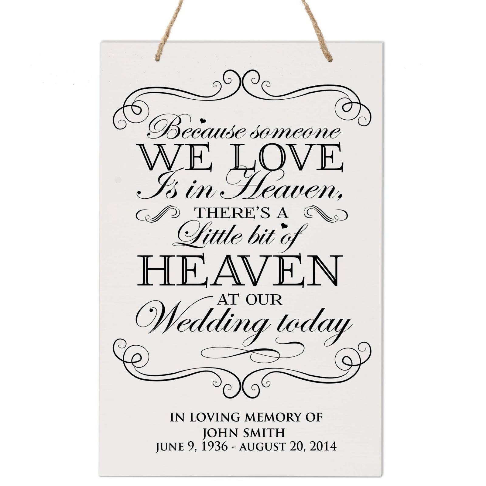 Custom Engraved Memorial Wooden Wall Plaque Someone We Love In Heaven 8x12 - LifeSong Milestones