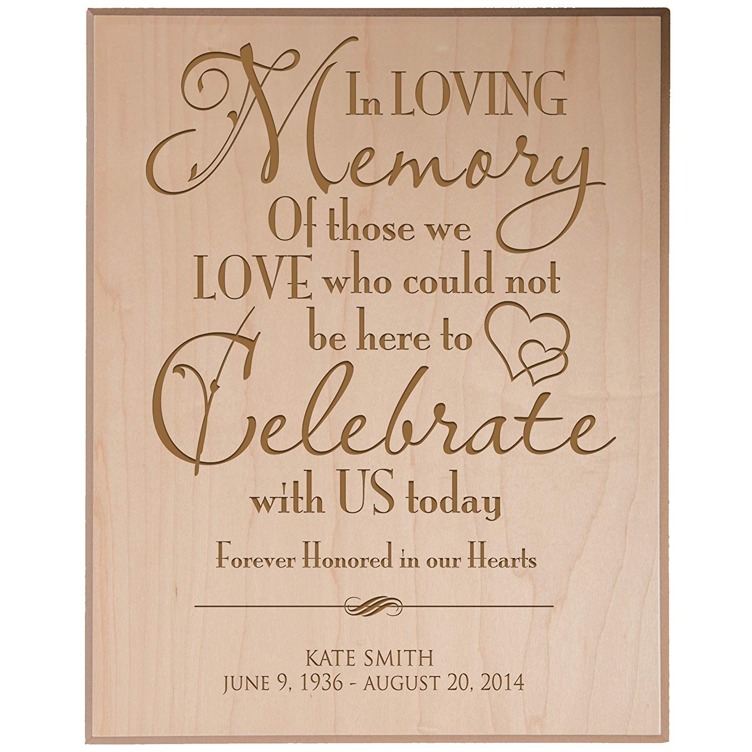 Custom Engraved Memorial Wooden Wall Plaque Those Who Could Not Be Here 12x15 - LifeSong Milestones