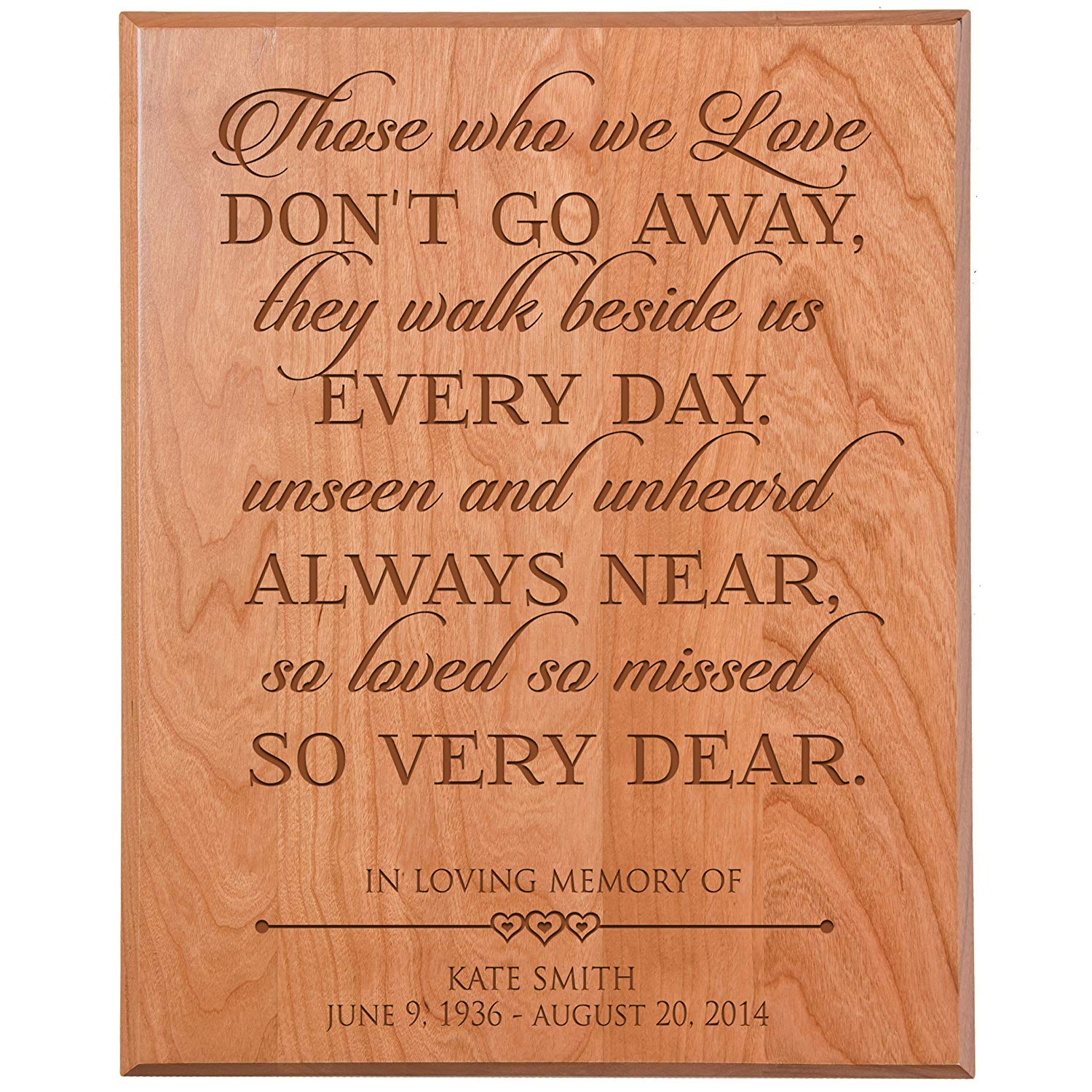 Custom Engraved Memorial Wooden Wall Plaque Very Dear 12x15 - LifeSong Milestones