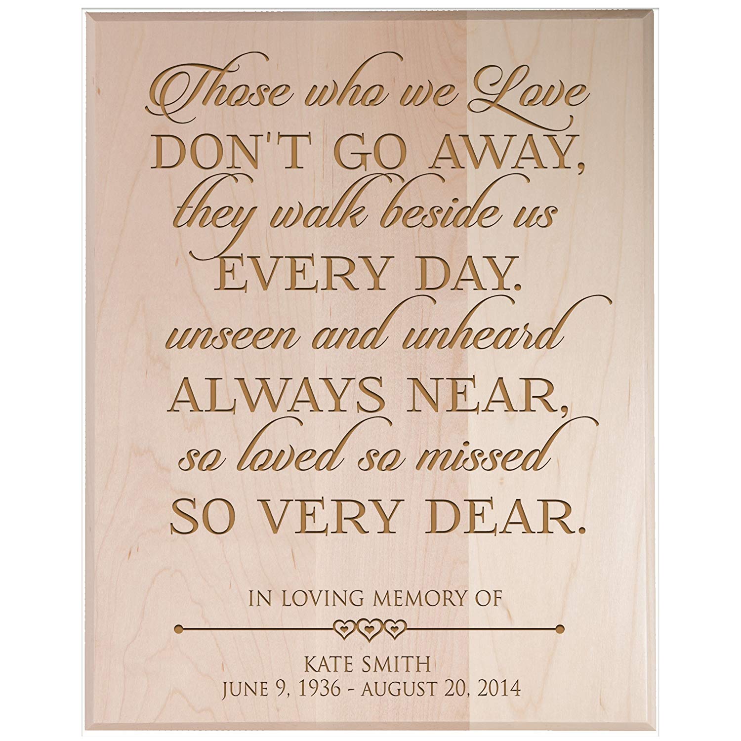 Custom Engraved Memorial Wooden Wall Plaque Very Dear 12x15 - LifeSong Milestones