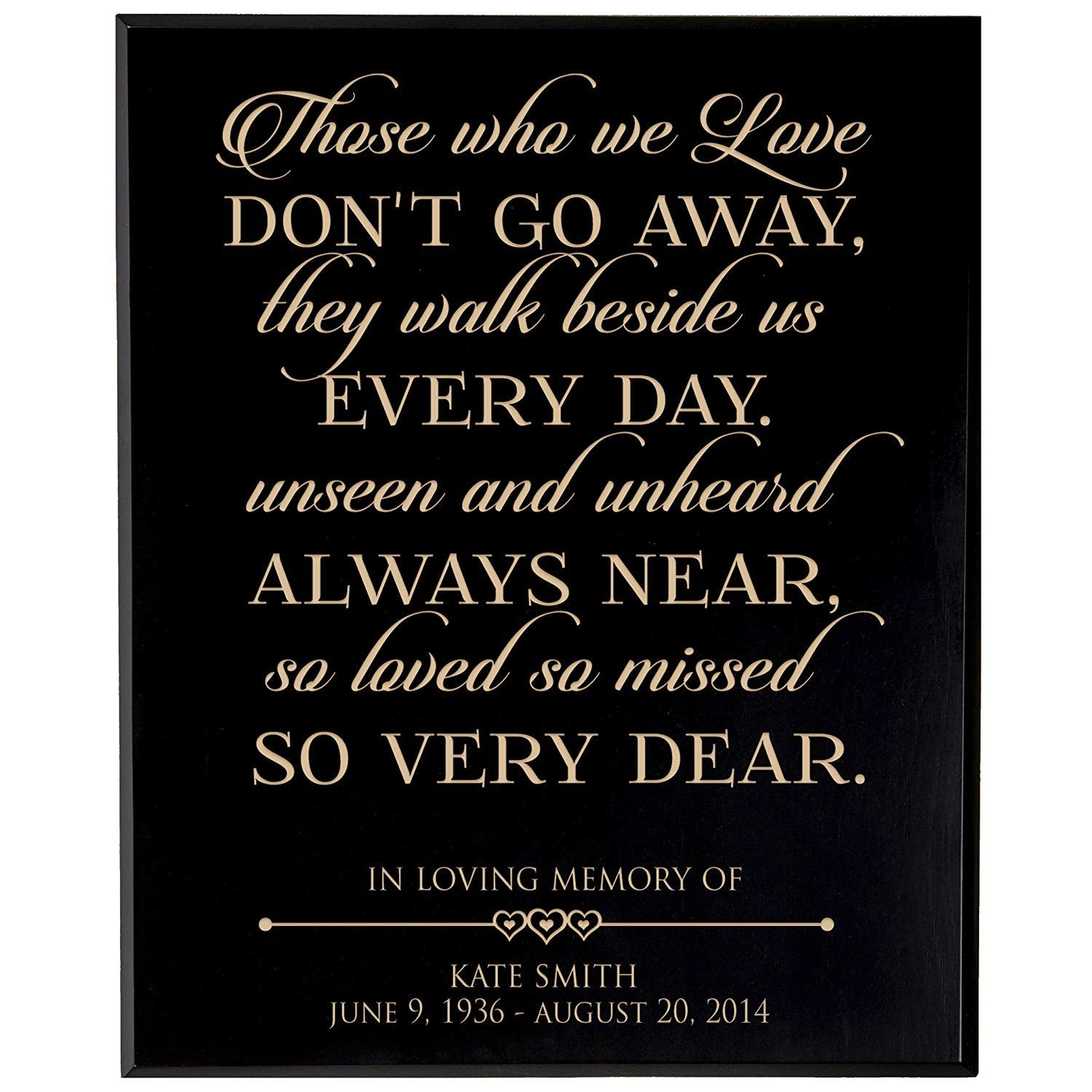 Custom Engraved Memorial Wooden Wall Plaque Very Dear 12x15 - LifeSong Milestones