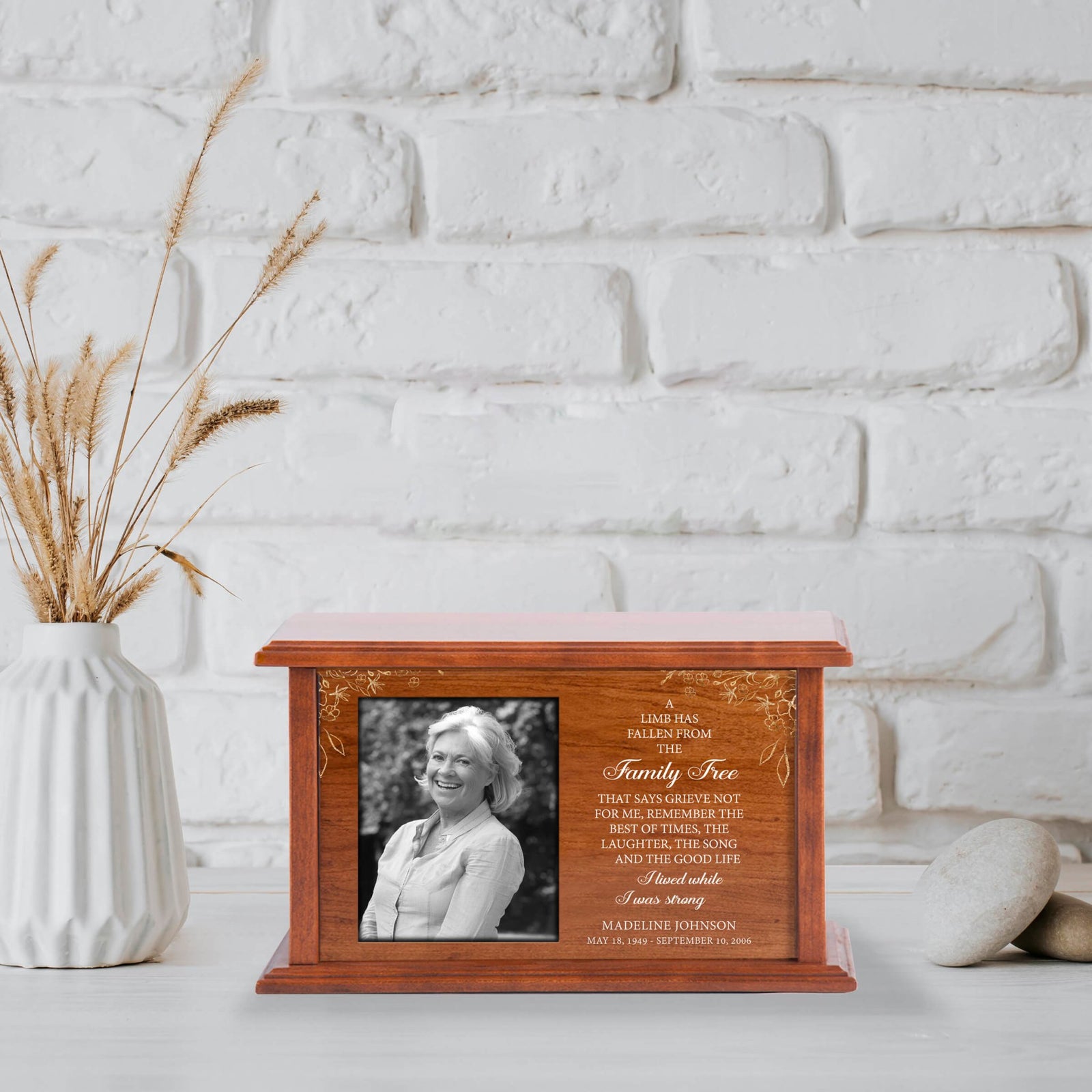 Personalized Photo Memorial Urn Box with Engraving