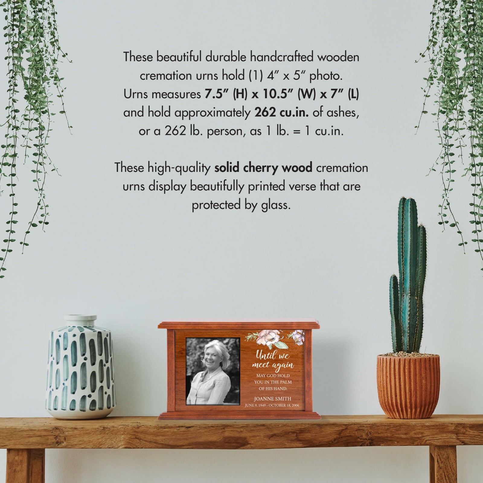 Custom Engraved Photo Cremation Urn - Until We Meet Again - LifeSong Milestones