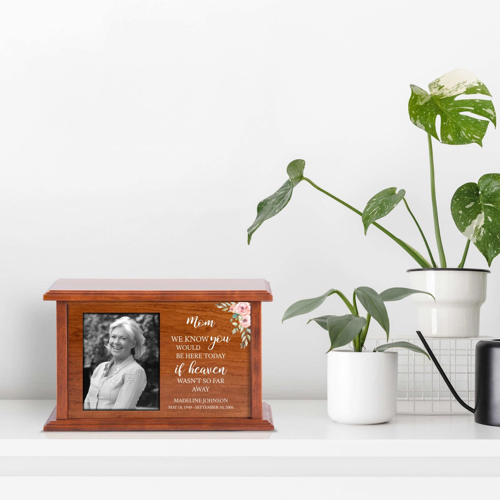 Wooden Memorial Urn Box with Photo Frame