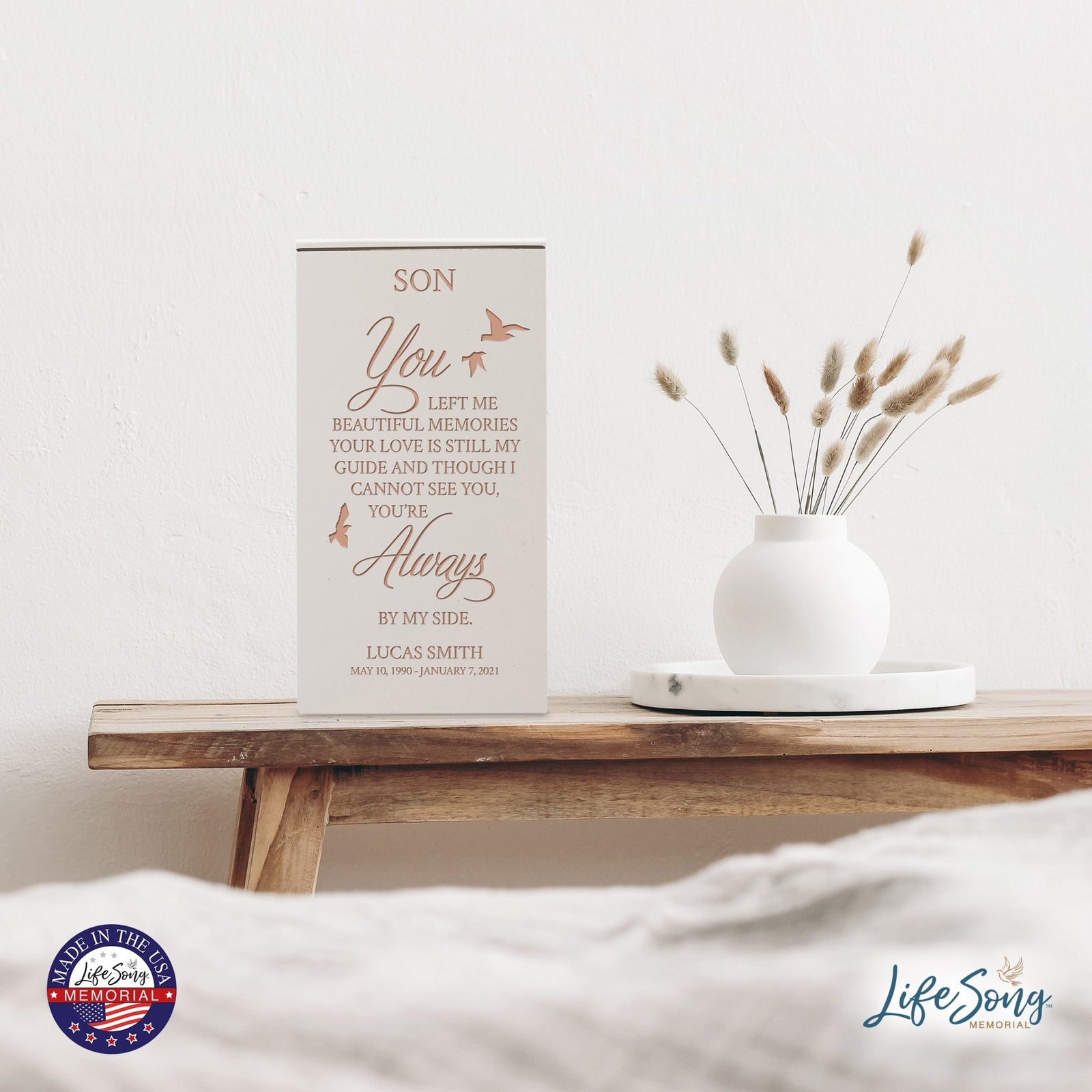 Elegant Engraved Wooden Keepsake Urn Box for Treasured Memories