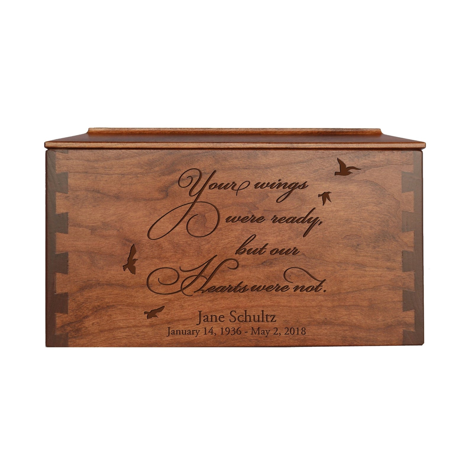 Custom Handcrafted Memorial Dovetail Keepsake Urn Box for Adult Ashes