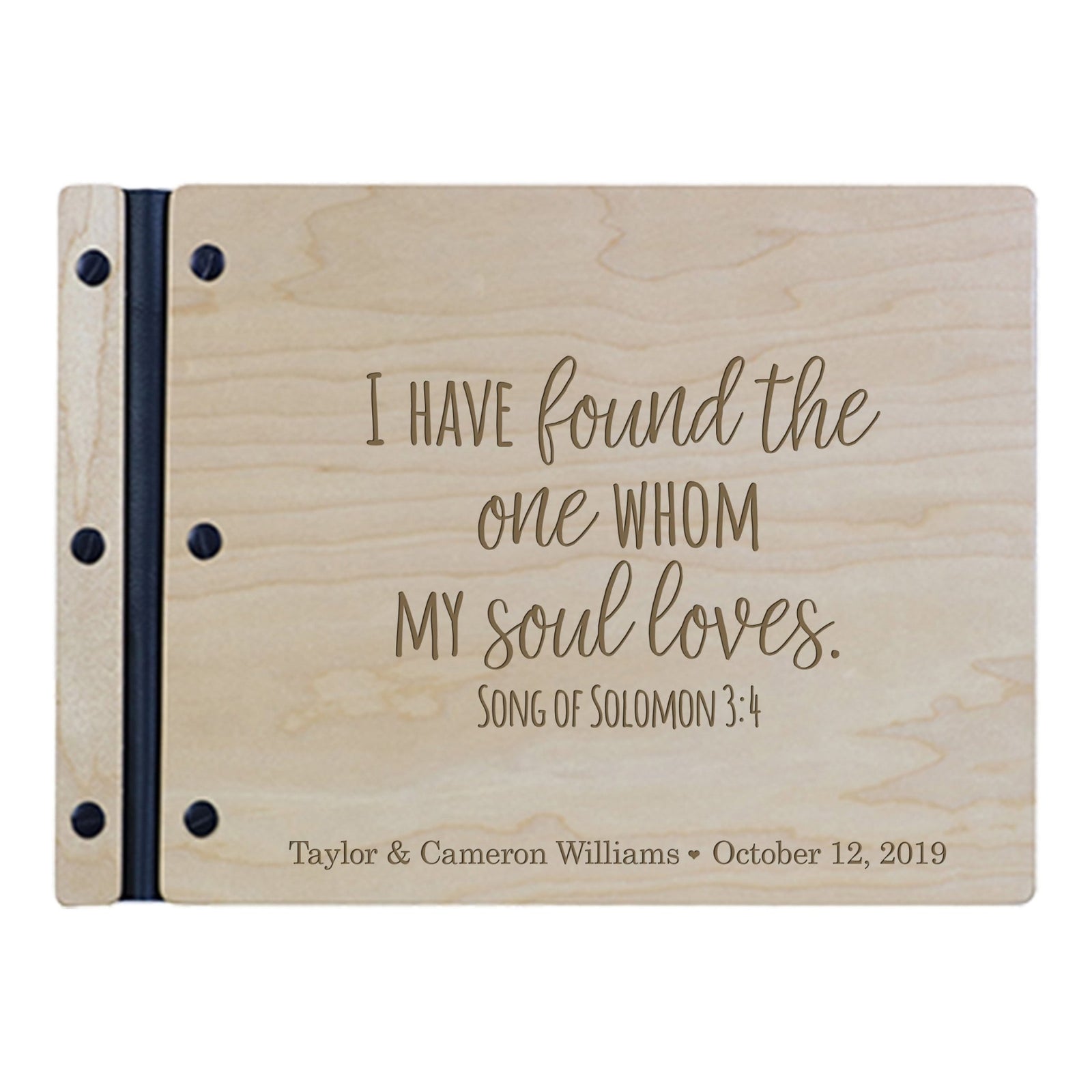 Custom Engraved Wooden Wedding Guest book 11” x 8.5” - I Have Found The One - LifeSong Milestones