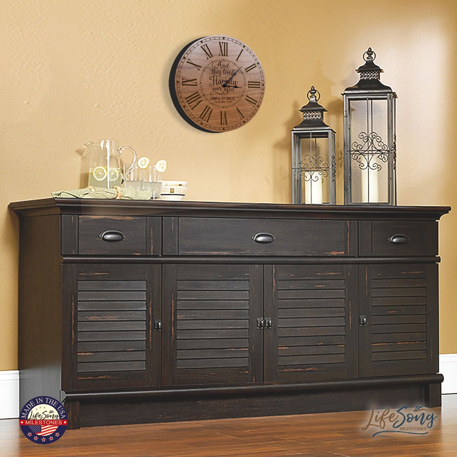 Custom Everyday Home and Family Clock 12” x .0125” And They Lived - LifeSong Milestones