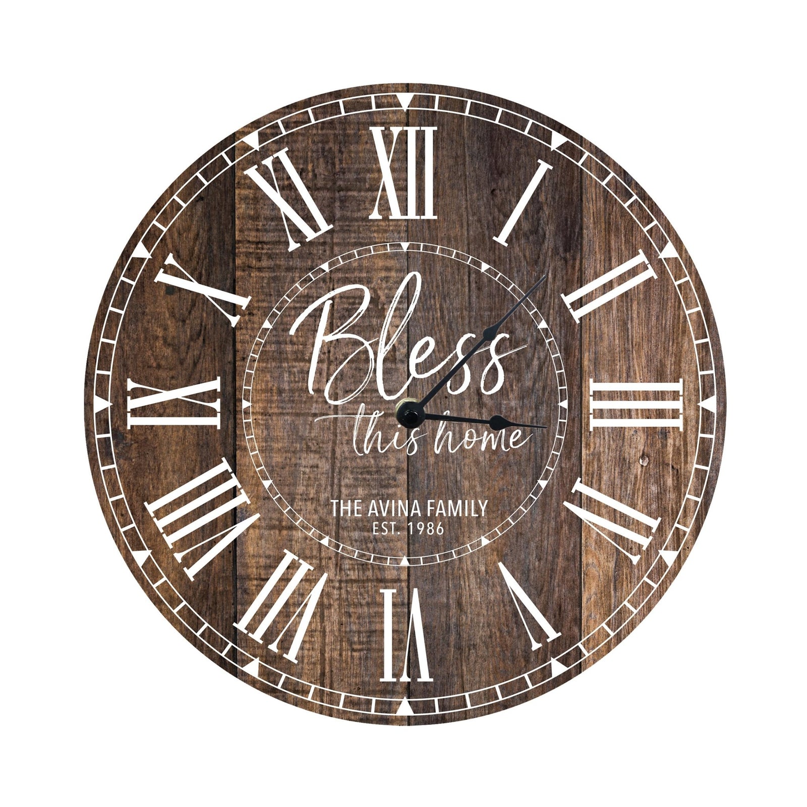 Custom Everyday Home and Family Clock 12” x .0125” Bless This Home - LifeSong Milestones