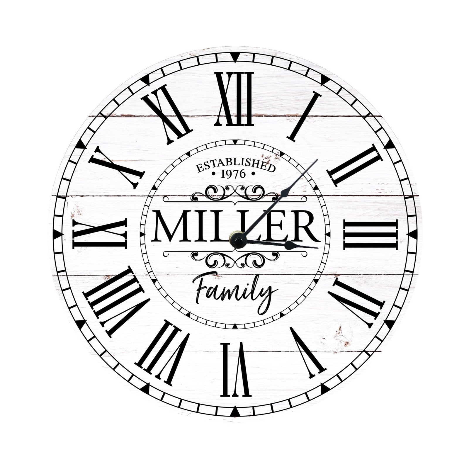 Custom Everyday Home and Family Clock 12” x .0125” Family Established - LifeSong Milestones