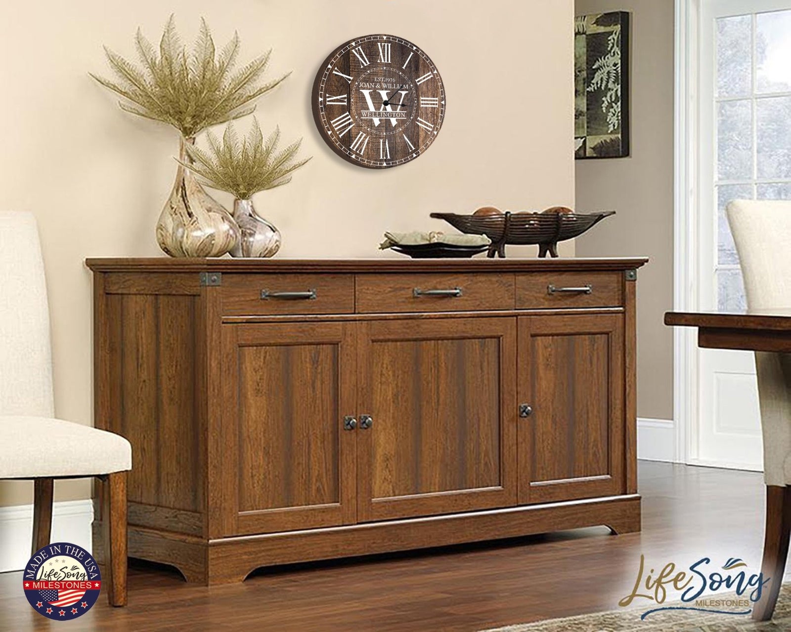 Custom Everyday Home and Family Clock 12” x .0125” First Last Name - LifeSong Milestones