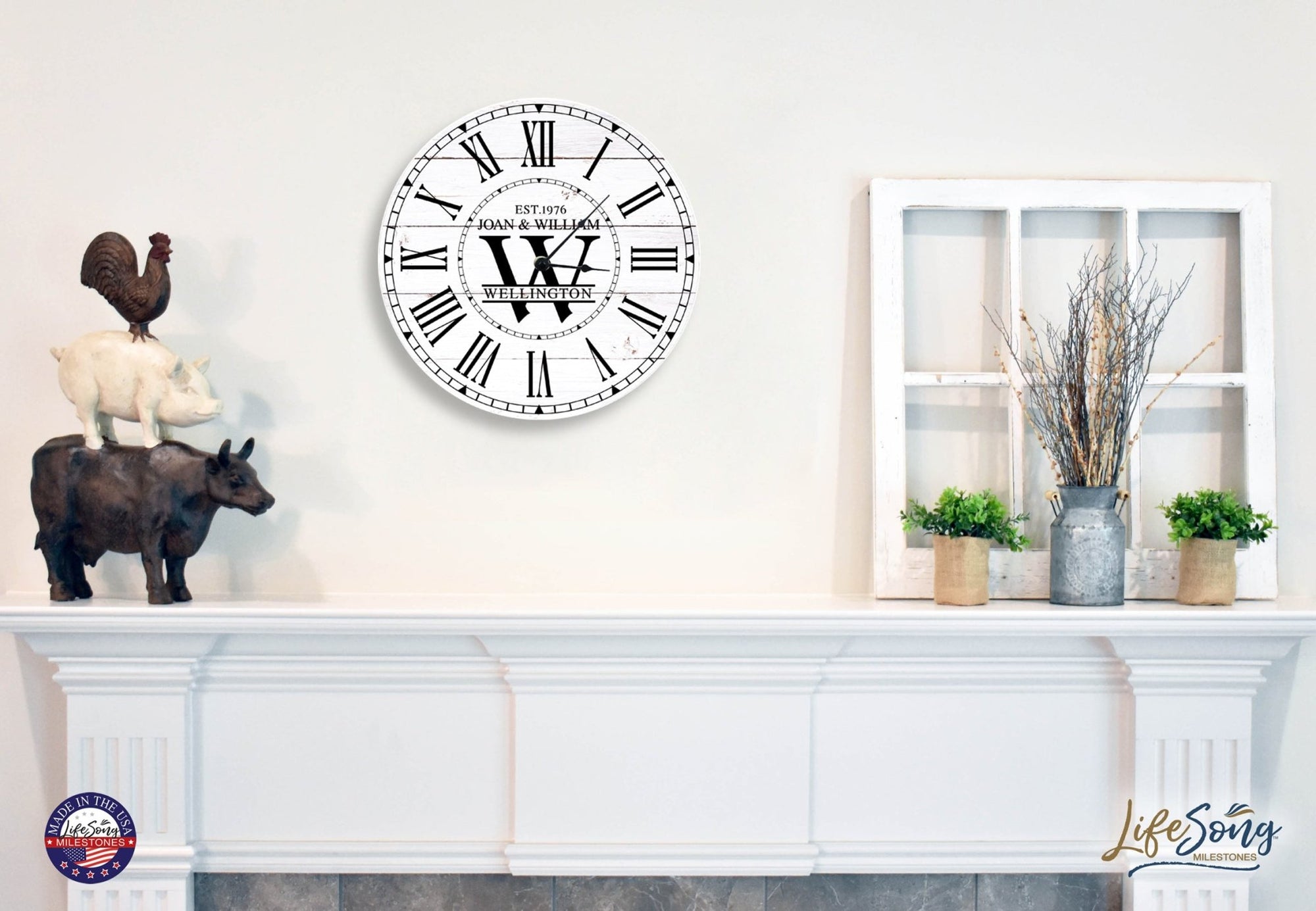 Custom Everyday Home and Family Clock 12” x .0125” First Last Name - LifeSong Milestones