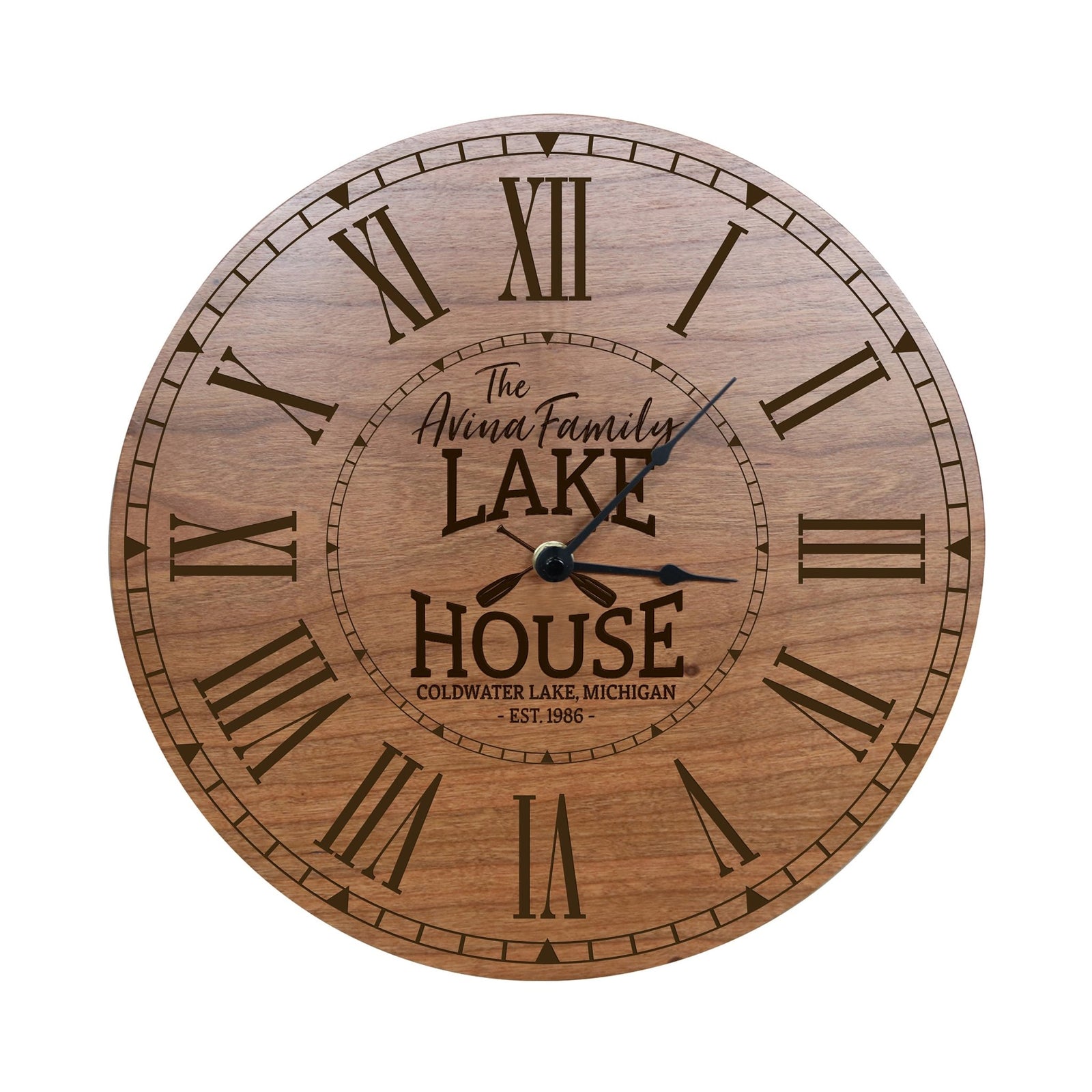 Custom Everyday Home and Family Clock 12” x .0125” The Lakehouse - LifeSong Milestones