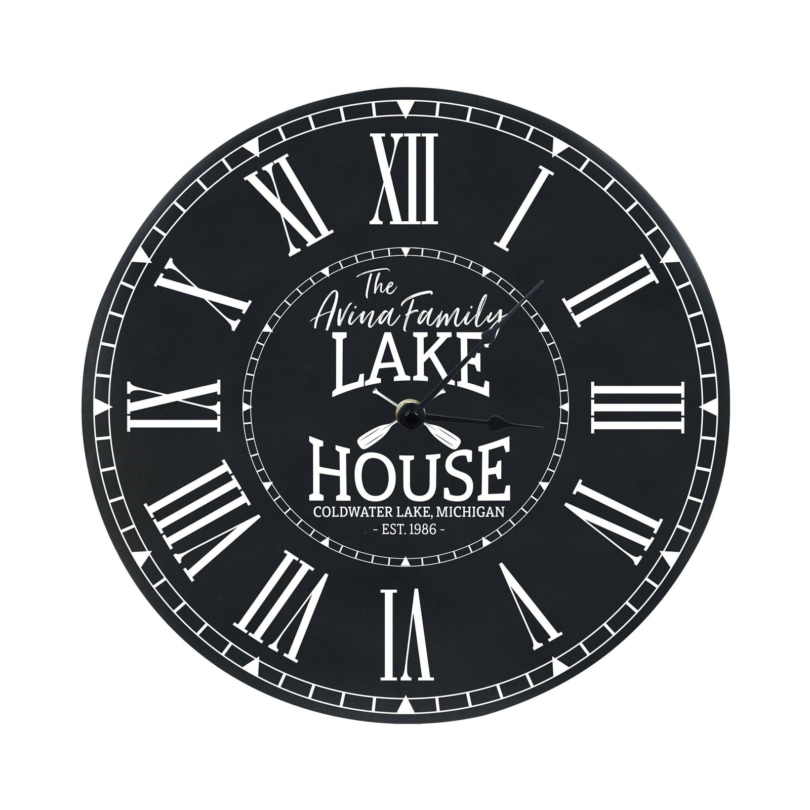 Custom Everyday Home and Family Clock 12” x .0125” The Lakehouse - LifeSong Milestones