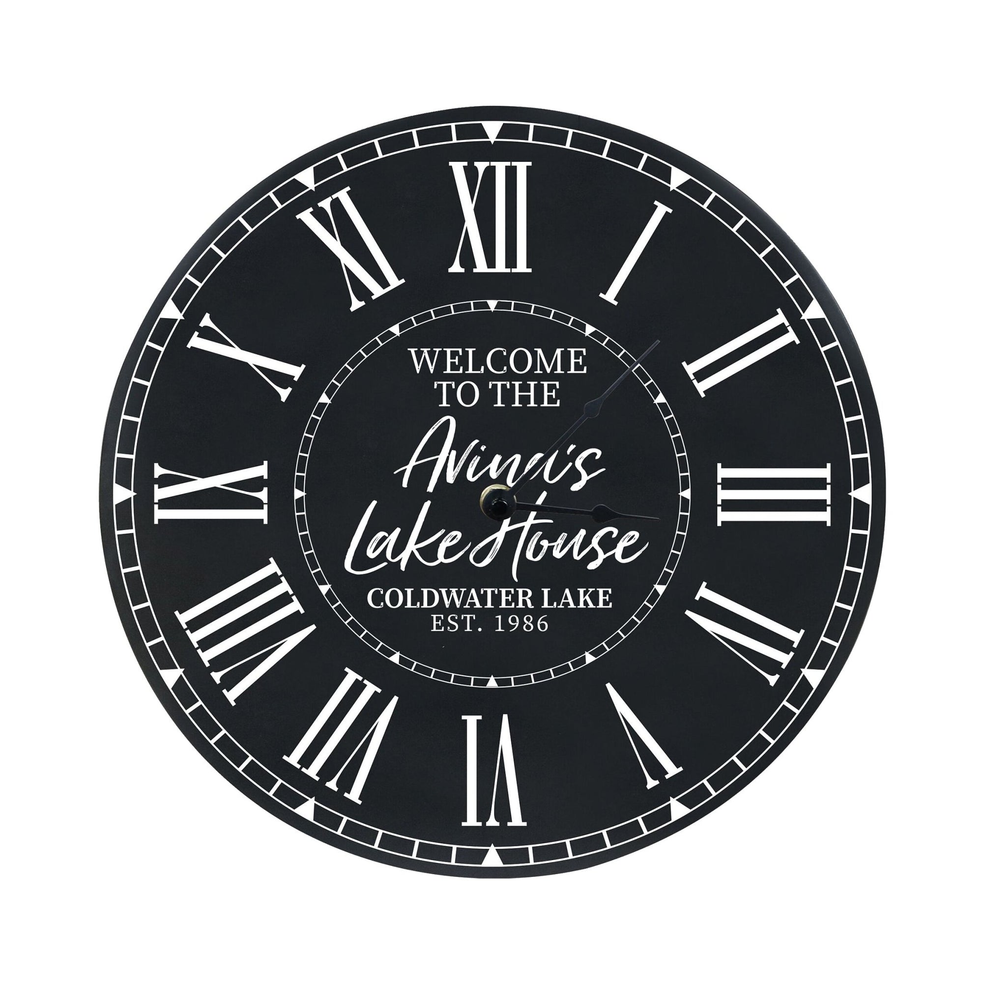 Custom Everyday Home and Family Clock 12” x .0125” Welcome To The Lakehouse - LifeSong Milestones