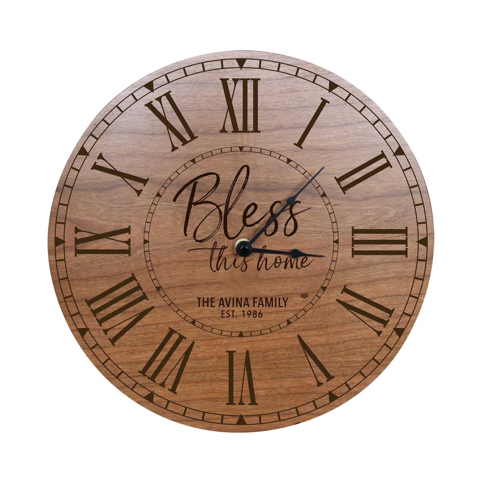 Custom Everyday Home and Family Clock 12” x 0.75” Bless This Home - LifeSong Milestones