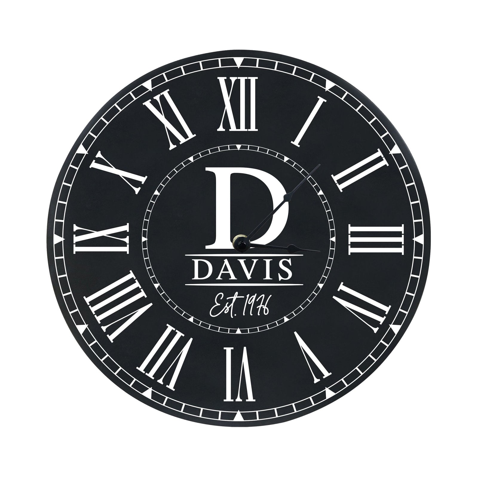 Custom Everyday Home and Family Clock 12” x 0.75” Initials, Year - LifeSong Milestones